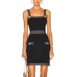 L'agence Aiden Black Gold Sleeveless Knit Mini Dress Size Medium